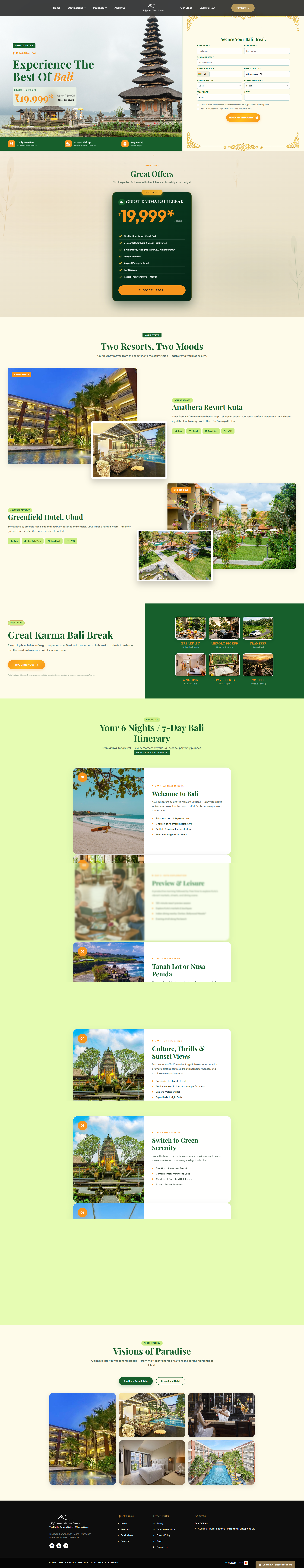 Bali Vacation Tour Itinerary